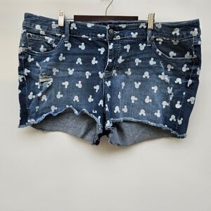 Disney Blue Jean Shorts with Mickey Mouse Pattern